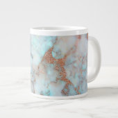 Grijs Blauw Marmeren Steen en Bruin Glitter Grote Koffiekop (Voorkant rechts)