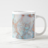 Grijs Blauw Marmeren Steen en Bruin Glitter Grote Koffiekop (Rechts)