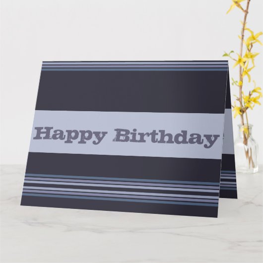 Grijs blauw met strepen kaart (Gele Bloem)