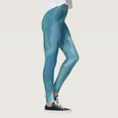 Grijs Blauw "Schrijf op de rand" Gepatenteerde Leg Leggings (Rechts)