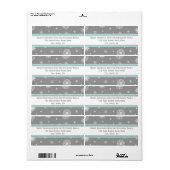 Grijs Blauw Sneeuwvlokken Kerst Adresetiketten Etiket (Full Sheet)