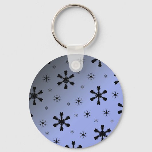 Grijs Blauw Sneeuwvlokken Sleutelhanger (Voorkant)