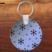Grijs Blauw Sneeuwvlokken Sleutelhanger (Voorkant)