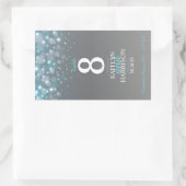 Grijs blauw tabelnummer bruiloft aangepast wijnlab rechthoekige sticker (Tas)