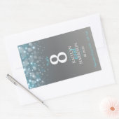 Grijs blauw tabelnummer bruiloft aangepast wijnlab rechthoekige sticker (Envelop)