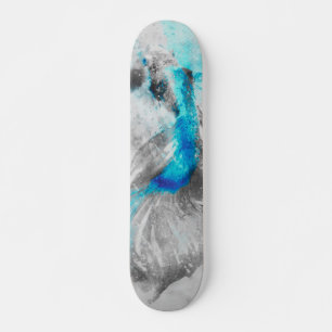 Grijs Blauw Turquoise Waterverf Betta Vis Persoonlijk Skateboard
