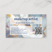 Grijs Blauw Violet Paarse Wit Goud Marmeren Patroo Visitekaartje (Achterkant)