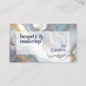 Grijs Blauw Violet Paarse Wit Goud Marmeren Patroo Visitekaartje (Voorkant)