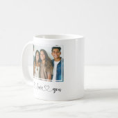 Grijs/Blauw - We Love You - Vaderdag Foto Koffiemok (Voorkant links)