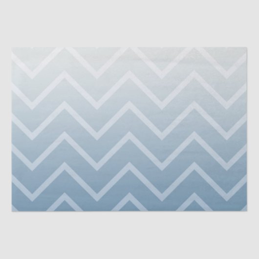 Grijs Blauw Wit Chevron Ombre Tissuepapier (Voorkant)