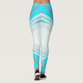 Grijs Blauw Wit Winter Kerstmis Ster Gym Yoga Leggings (Achterkant)