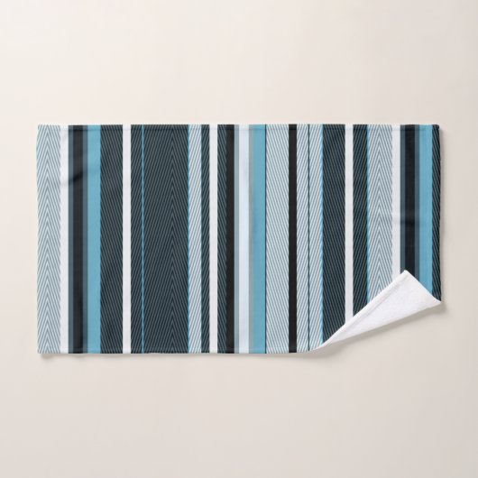 Grijs, blauw, witte strepen, badhanddoekset bad handdoek (Handdoek)