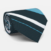 Grijs, blauw, witte strepen. stropdas (Opgerold)