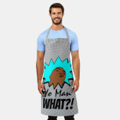 grijs blauw "Yo"-Man Wat je wilt Mok-hotstrips Schort (Gedragen)