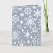 Grijs & Blauw Zilver Sneeuwvlok Kerstmis Folie Wenskaart (Voorkant)