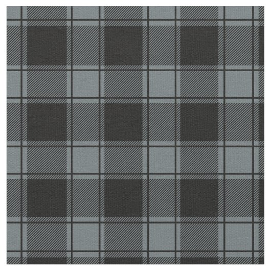 Grijs Blauw & Zwart Buffalo Plaid Stof (Close Up)