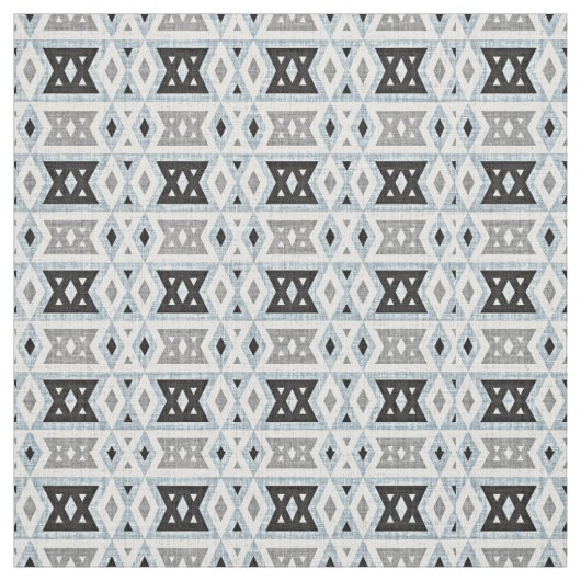 Grijs Blauw Zwart Eclectisch Kijk Stof (Swatch)