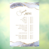 Grijs Blauwe Agaat Diensten Menu Raamsticker (Vel 3)