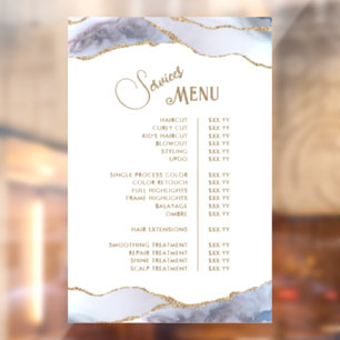Grijs Blauwe Agaat Diensten Menu Raamsticker
