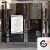 Grijs Blauwe Agaten Service Menu Raamsticker (Kantoordeur)
