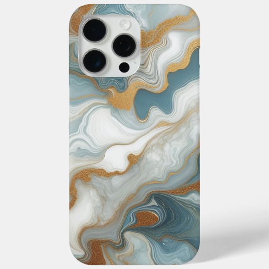 Grijs Blauwgroen Blauw Goud Wit Marmeren Kunstpatr Case-Mate iPhone Case (Achterkant)