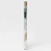 Grijs Blauwgroen Blauw Goud Wit Marmeren Kunstpatr iPhone Hoesje (Rechterkant)