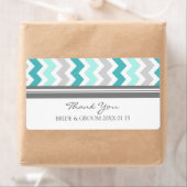 Grijs Blauwgroen Chevron trouwlabels Etiket (Insitu)