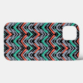 Grijs, Blauwgroen en koraal met Chevron Pattern Case-Mate iPhone Case (Achterkant (horizontaal))