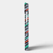 Grijs, Blauwgroen en koraal met Chevron Pattern Case-Mate iPhone Case (Achterkant / Links)