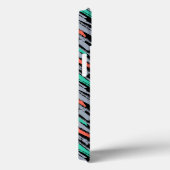 Grijs, Blauwgroen en koraal met Chevron Pattern Case-Mate iPhone Case (Achterkant / Rechts)