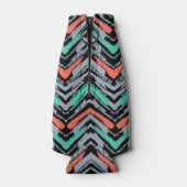 Grijs, Blauwgroen en koraal met Chevron Pattern Flesjeskoeler (Achterkant)
