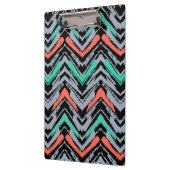 Grijs, Blauwgroen en koraal met Chevron Pattern Klembord (Links)