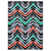 Grijs, Blauwgroen en koraal met Chevron Pattern Klembord (Achterkant)