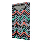 Grijs, Blauwgroen en koraal met Chevron Pattern Mini Klembord (Angled2)