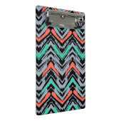 Grijs, Blauwgroen en koraal met Chevron Pattern Mini Klembord (Schuin)