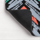 Grijs, Blauwgroen en koraal met Chevron Pattern Muismat (Hoek)