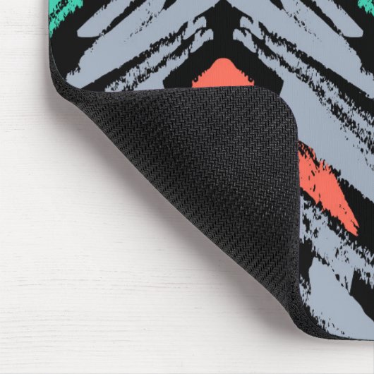 Grijs, Blauwgroen en koraal met Chevron Pattern Muismat (Hoek)