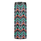 Grijs, Blauwgroen en koraal met Chevron Pattern Thermosbeker (Achterkant)