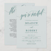 Grijs & Blauwgroen Typografie Informeel 2 in 1 Bru Kaart (Voorkant / Achterkant)