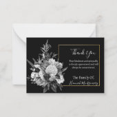 Grijs Bloem Foto Sympathie Bedankt Notitiekaartje (Voorkant)