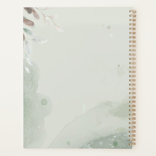  Grijs Bloemen Baby shower Geschenkplanner Planner (Achterkant)