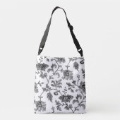  grijs bloemen crossbody tas (Achterkant)