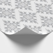 Grijs Bloemen Damast Symmetrische Koninklijke Brui Cadeaupapier (Hoek)