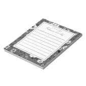 Grijs Bloemen Notitieblok (Linkerzijde)