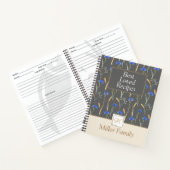 Grijs Bloemen Wildflower Mongoram Recept Notitieboek (Binnen)