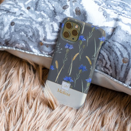 Grijs Bloemen Wildflower Monogram Case-Mate iPhone 14 Pro Hoesje