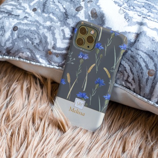 Grijs Bloemen Wildflower Monogram Case-Mate iPhone Case