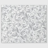 Grijs Bloemen Wit Blad Prinses Krans Delicaat Cadeaupapier (Vlak)