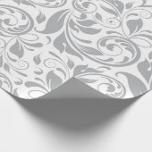 Grijs Bloemen Wit Blad Prinses Krans Delicaat Cadeaupapier (Hoek)