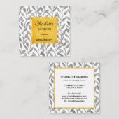 Grijs  bloemkwadraat visitekaartje (Voorkant / Achterkant)